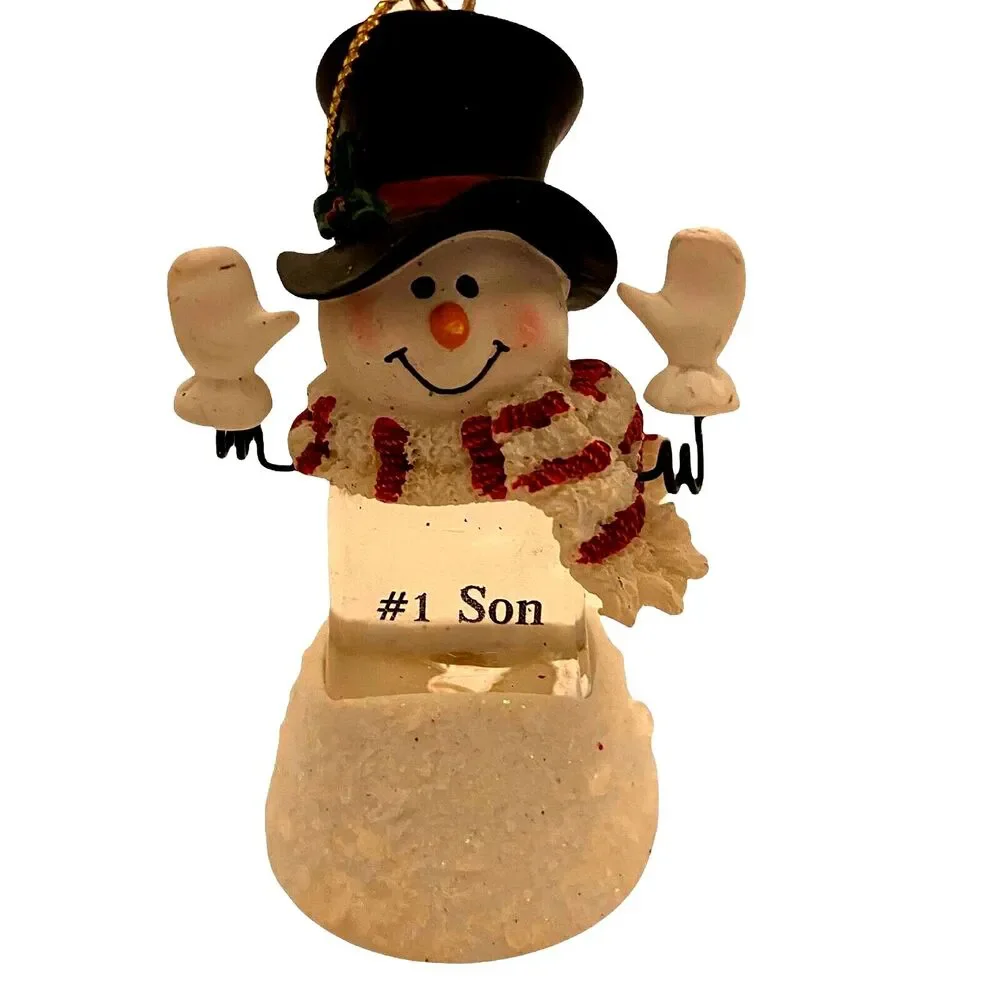 #3845 Plastic snowman musical Christmas ornament  3.25 X 2.5